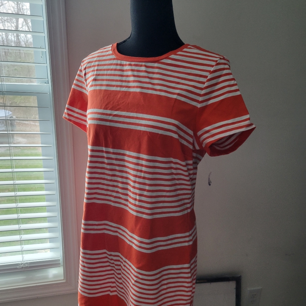 NWT Old Navy Orange and white dress Size L